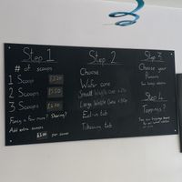 Ice cream menu  at Ice Shack in Manchester