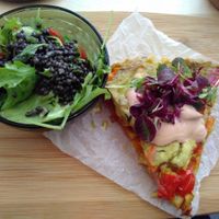 Vegan quiche and salad in lunch time. at El Fant in Helsinki