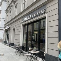 Front and outdoor seating   at Zapalka Coffee in Bydgoszcz