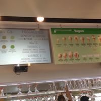 Easy to see chart of vegan flavors at Eissalon am Schwedenplatz in Vienna