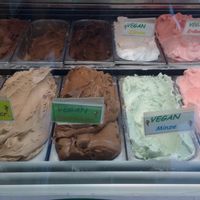 One counter devoted to vegan. at Eissalon am Schwedenplatz in Vienna