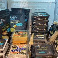 Vegan cheese spreads, grated, block, feta style... at Eco-Viure in Mallorca