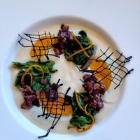 One of the many dinner dishes at La Vimea - Vegan Hotel & Vegan Restaurant in Naturno