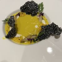 Corn chowder with tapioca chips   at La Vimea - Vegan Hotel & Vegan Restaurant in Naturno