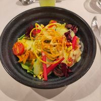Salad starter (first course every night with a different dressing) at La Vimea - Vegan Hotel & Vegan Restaurant in Naturno