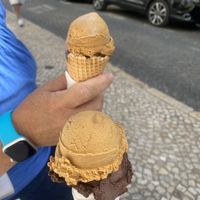 Dark Chocolate and Salted Caramel Ice Cream  at Natur Ice in Lisbon