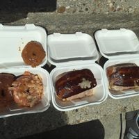 Vego, coconut and jam and the bacon and maple syrup donuts  at Glazed - Maybe closed in Brighton