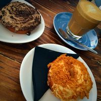 Oreo Doughnut, Biscoff Doughnut and Oat Milk Latte at Glazed - Maybe closed in Brighton