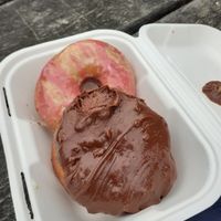 Delicious Vego and Lemon & Hisbiscus doghnuts from Glazed in Brighton at Glazed - Maybe closed in Brighton