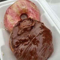 Delicious Vego and Lemon & Hisbiscus doghnuts from Glazed in Brighton at Glazed - Maybe closed in Brighton