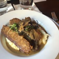 Vegan bangers and mash  at Alibi in Washington