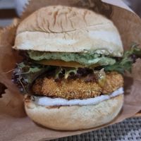 "Chicken"burguer at B-Vegan in Salvador