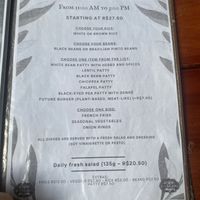 Menu as at April 2026  at B-Vegan in Salvador