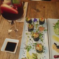 Raw Sushi with cashews, avocado and tomato at Gioia Plant-Based Cuisine in Marbella