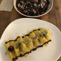 Plats : ravioles et risotto   at Gioia Plant-Based Cuisine in Marbella