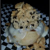 Cinnamon roll with cream cheese frosting, cookie dough, and graham crackers.  at Cinnaholic in Atlanta