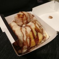 Apple spice frosting with chocolate syrup at Cinnaholic in Atlanta
