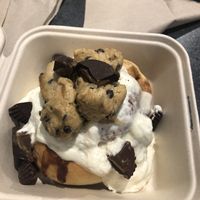 Vanilla frosting with PB Cups and Cookie Dough! at Cinnaholic in Atlanta