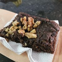 Vegan brownie at Bigote in Quito