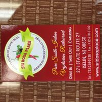 Business card at Sri Dosa Place in Iselin