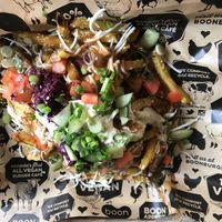 Greek Fries at Boon Burger Cafe in Burlington