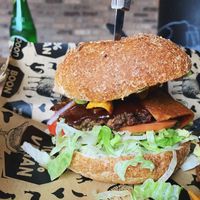 Burger had buffalo burger sauce  at Boon Burger Cafe in Burlington