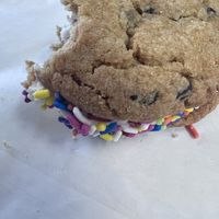 Chocolate chip cookie sandwich with sprinkles   at Sinful Confections in Portland