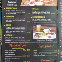 Menu at Cafe Good in Banos