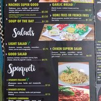 Menu at Cafe Good in Banos