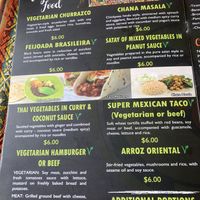 Vegetarian menu  at Cafe Good in Banos