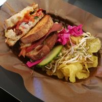 Salami sandwich at Delivore Hornstull in Stockholm