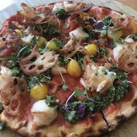 Vegan pizza at The Green Spot in Barcelona