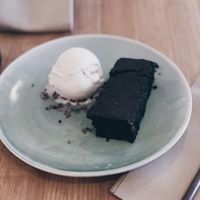 Vegan brownie  at The Green Spot in Barcelona