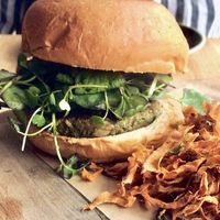 Burger veg at The Green Spot in Barcelona