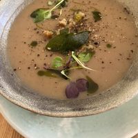 Jeruselum artichoke soup #Veganuary at The Green Spot in Barcelona