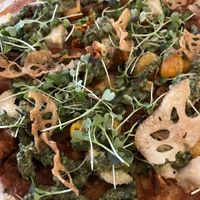 The gf vegan buckwheat pizza with homemade toppings. Delicious!!  at The Green Spot in Barcelona