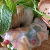 Winter nem with satay sauce (Rice paper roll) at The Green Spot in Barcelona