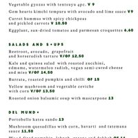 Part of the six-page menu   at The Green Spot in Barcelona