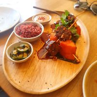 I can't remember what dish this was - maybe seitan or tempeh? at The Green Spot in Barcelona