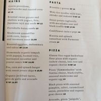 Menu at The Green Spot in Barcelona