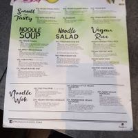 Vegan menu at Monsun Noodlebar in Oslo