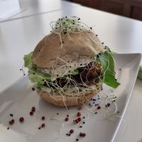 Tofu burger at Rawdia in Brasov