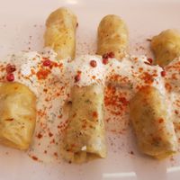 Cabbage Rolls with cashew cheese at Rawdia in Brasov
