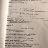 Second page menu at Rawdia in Brasov