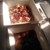 Overnight soaked muesli and dried fruits with ginger at Graianfryn Guest House in Penisar Waun