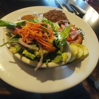 Vegan burger sans bun at Skagway Brewing Co. in Skagway