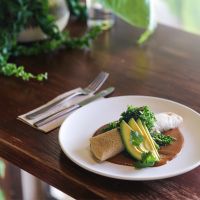 Butter Bean Crepe at Evergreen Organics in Doha