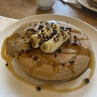 Banana buckwheat pancakes  at Evergreen Organics in Doha