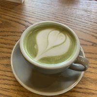 Matcha latte   at Evergreen Organics in Doha