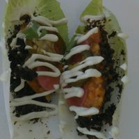 Raw tacos at Evergreen Organics in Doha